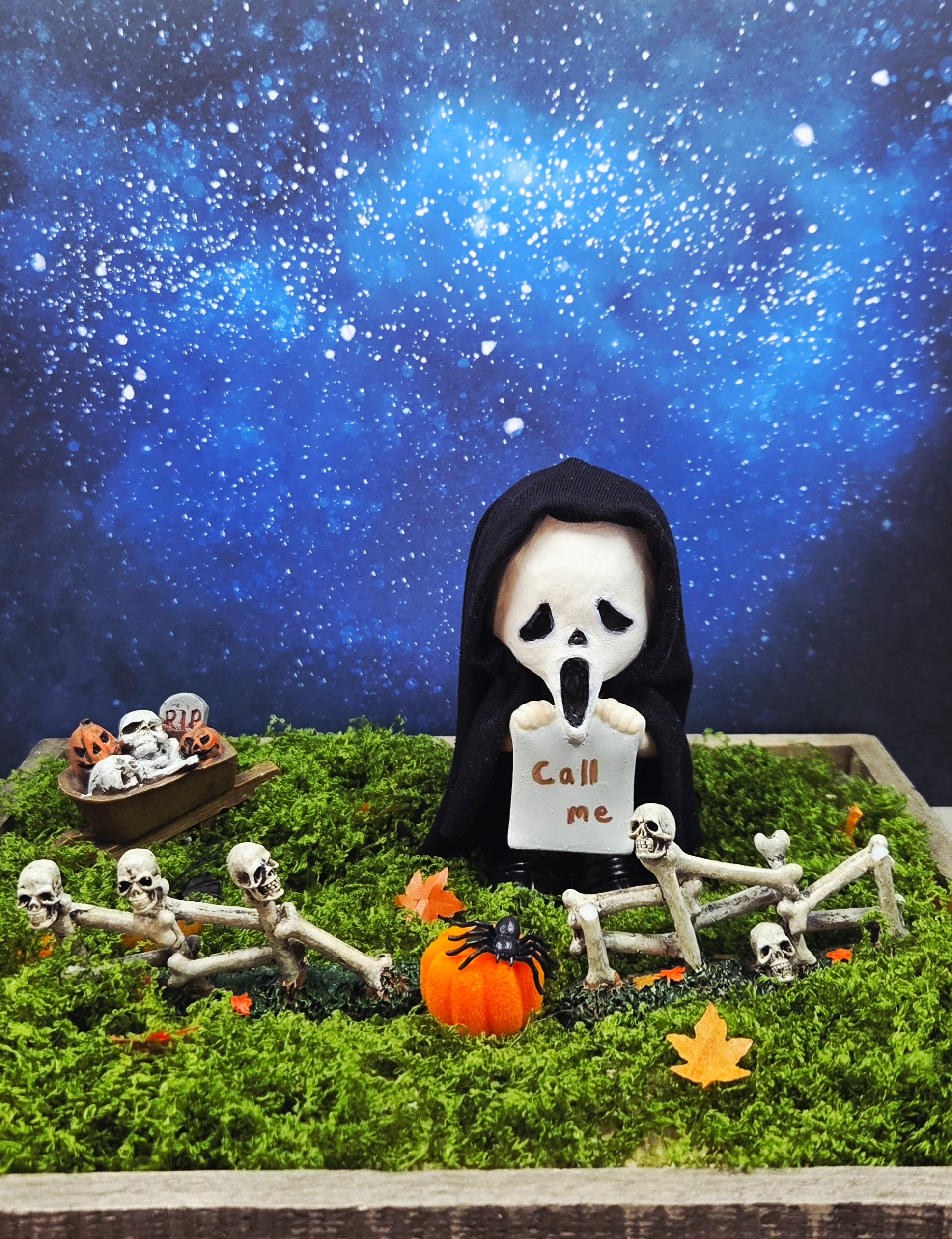 Altered "Ghostface" Horror Scream Movie Inspired Ceramic Figurine