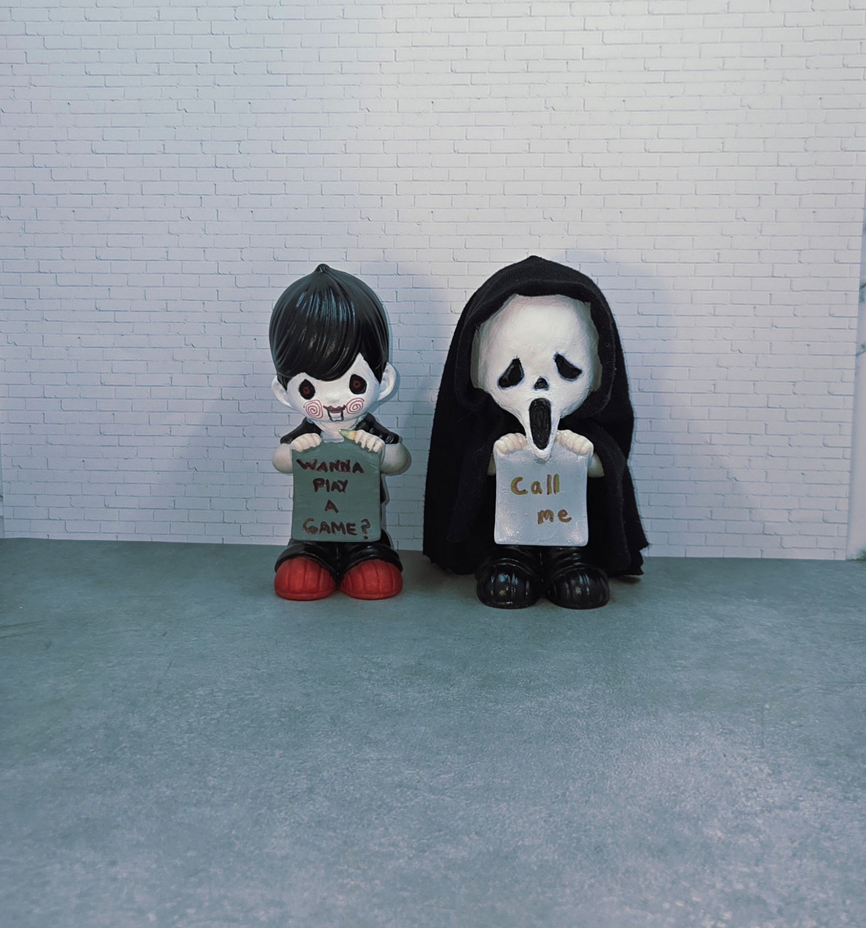 Altered "Ghostface" Horror Scream Movie Inspired Ceramic Figurine