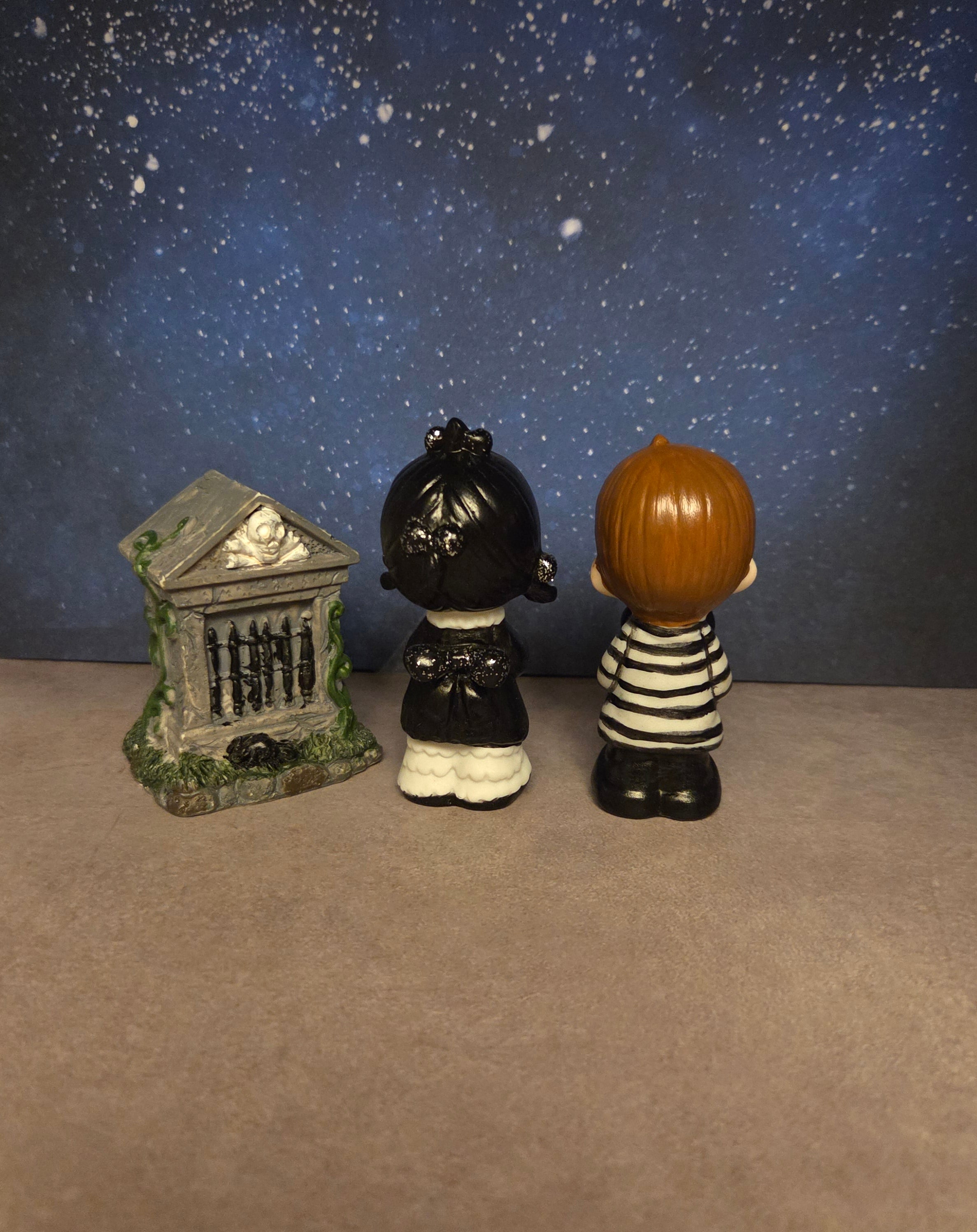 Altered Figurine Set "Wednesday and Pugsley"