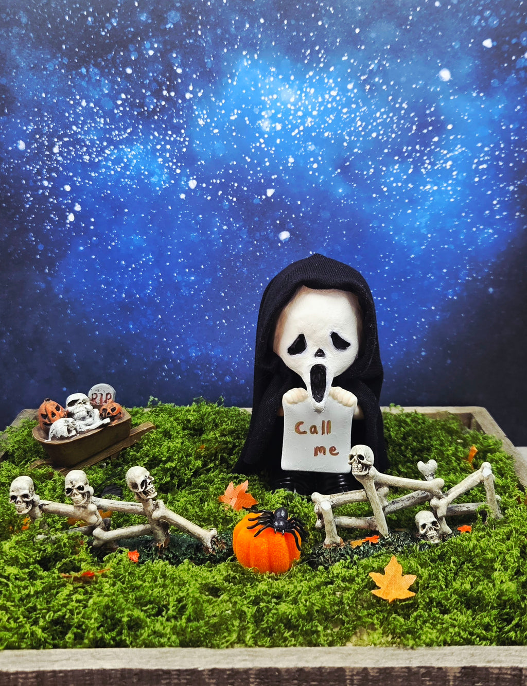 Altered "Ghostface" Horror Scream Movie Inspired Ceramic Figurine