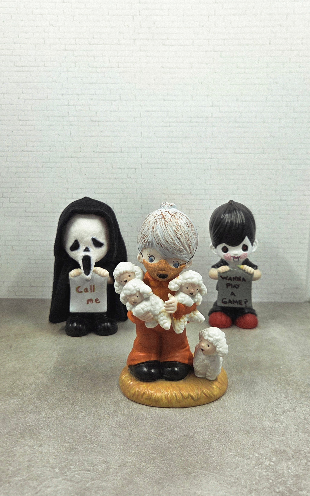 Altered "Hannibal" Figurine with Lambs